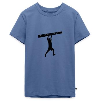 Ninja Hangeln Parcours - Hangel on - Teenager Premium Bio T-Shirt - Taubenblau - Vorne - AI Model Teenager Male light (155cm)