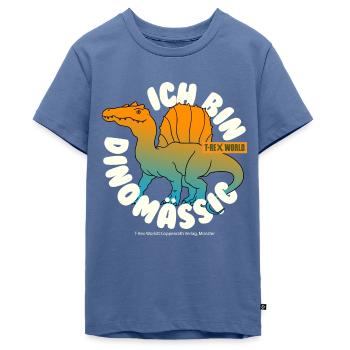 T-Rex World Dinosaurier Ich Bin Dinomässig Spruch - Teenager Premium Bio T-Shirt - Taubenblau - Vorne - AI Model Teenager Male light (155cm)