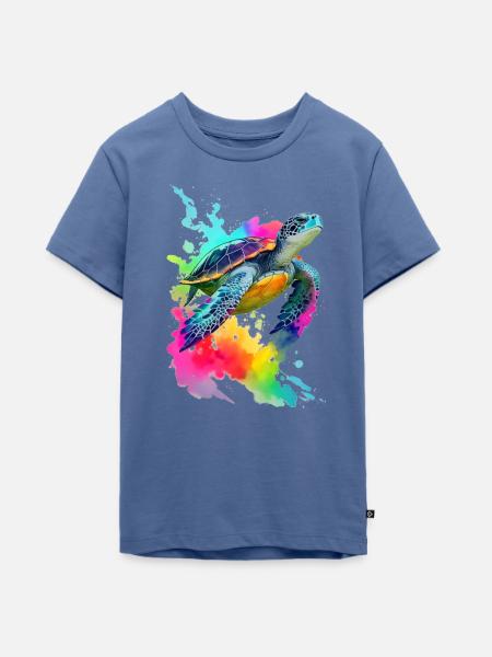 Meeresschildkröte - Teenager Premium Bio T-Shirt - Taubenblau
