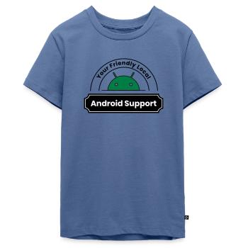 Android-Unterstützer - Teenager Premium Bio T-Shirt - Taubenblau - Vorne - AI Model Teenager Male light (155cm)