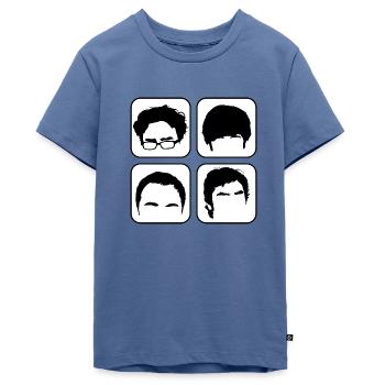 The Big Bang Theory Frisuren Köpfe Team - Teenager Premium Bio T-Shirt - Taubenblau - Vorne - AI Model Teenager Male light (155cm)