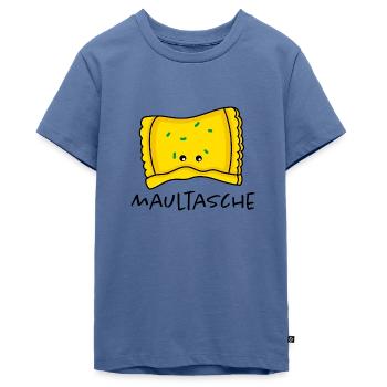 Lustige Maultasche - Teenager Premium Bio T-Shirt - Taubenblau - Vorne - AI Model Teenager Male light (155cm)