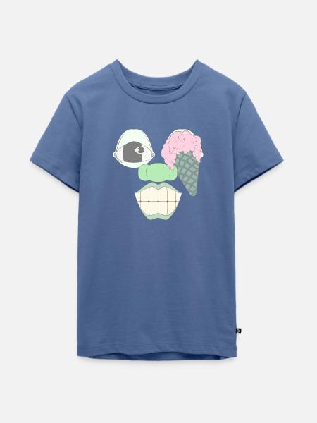 EIN KLASSIKER - Teenager Premium Bio T-Shirt - Taubenblau