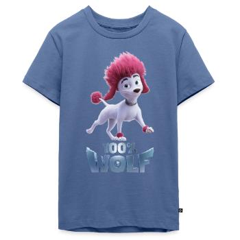 100% Wolf Logo und Freddy - Teenager Premium Bio T-Shirt - Taubenblau - Vorne - AI Model Teenager Male light (155cm)