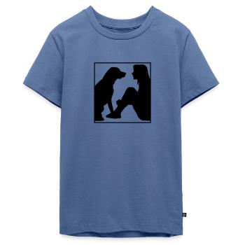Bester Freund Hund, Geschenk für Hundefreunde - Teenager Premium Bio T-Shirt - Taubenblau - Vorne - AI Model Teenager Male light (155cm)