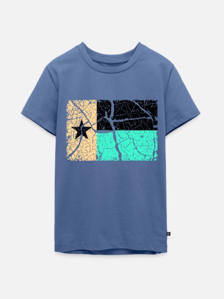 Texas Flagge - INVERTIERT - Teenager Premium Bio T-Shirt - Taubenblau