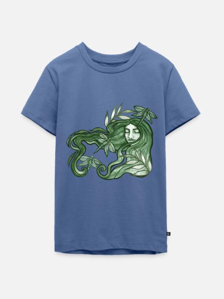 Grüne Libellengöttin - Teenager Premium Bio T-Shirt - Taubenblau
