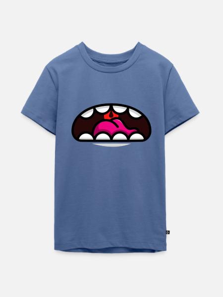 Mund Maske - Teenager Premium Bio T-Shirt - Taubenblau