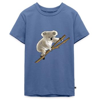 Koala - Teenager Premium Bio T-Shirt - Taubenblau - Vorne - AI Model Teenager Male light (155cm)