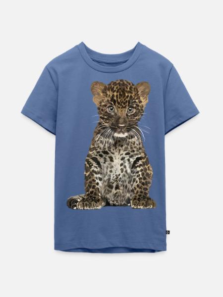 Leopard - Teenager Premium Bio T-Shirt - Taubenblau