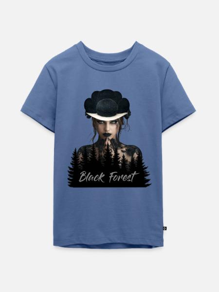 Mystische Schwarzwald Schönheit Casandra - Teenager Premium Bio T-Shirt - Taubenblau