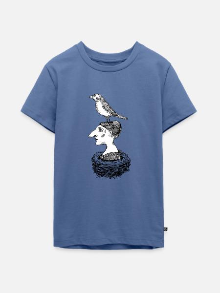 Im Nest - Teenager Premium Bio T-Shirt - Taubenblau