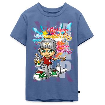 Junge Graffiti - Teenager Premium Bio T-Shirt - Taubenblau - Vorne - AI Model Teenager Male light (155cm)
