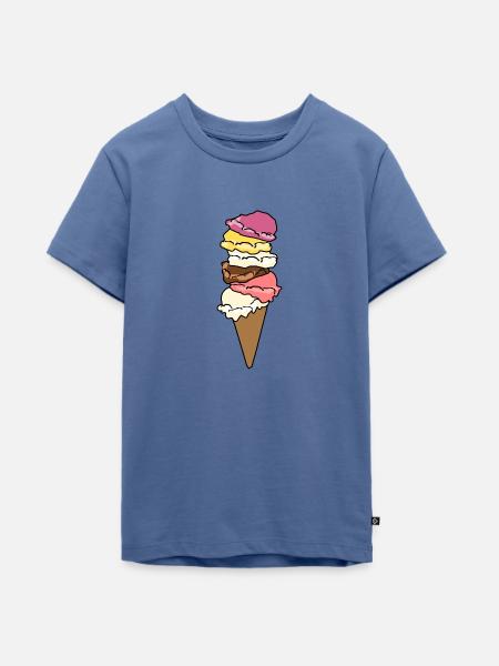 Eiscreme Eiswaffel Eis Eiskugel - Teenager Premium Bio T-Shirt - Taubenblau
