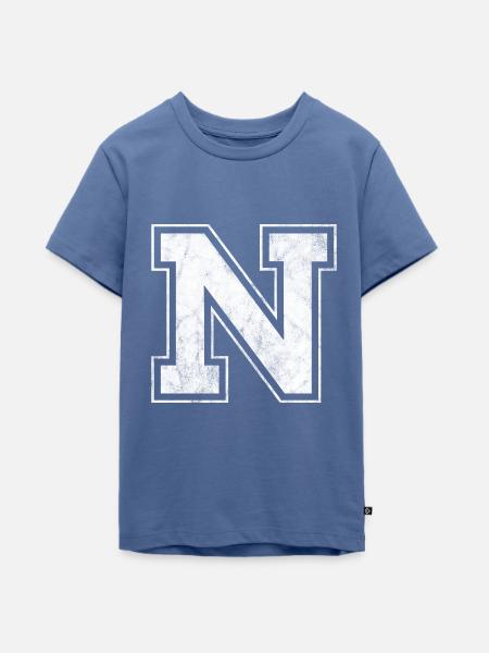 Buchstabe N - Teenager Premium Bio T-Shirt - Taubenblau
