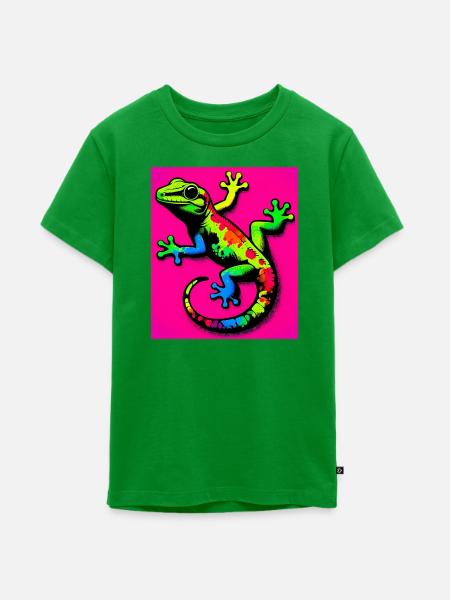 Gecko - Teenager Premium Bio T-Shirt - Grün