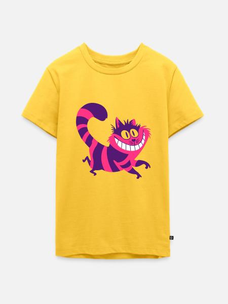 Lächelnde Katze - Teenager Premium Bio T-Shirt - Sonnengelb