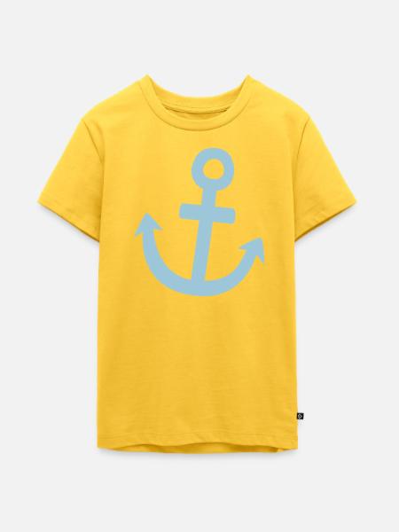 Illustration Anker Symbol maritim - Teenager Premium Bio T-Shirt - Sonnengelb
