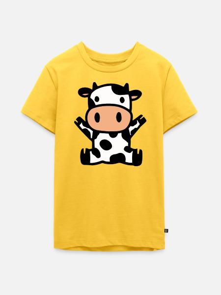 Kuh Kühe - Teenager Premium Bio T-Shirt - Sonnengelb