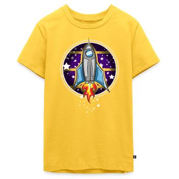 Rakete - Teenager Premium Bio T-Shirt - Sonnengelb - Vorne - AI Model Teenager Male light (155cm)