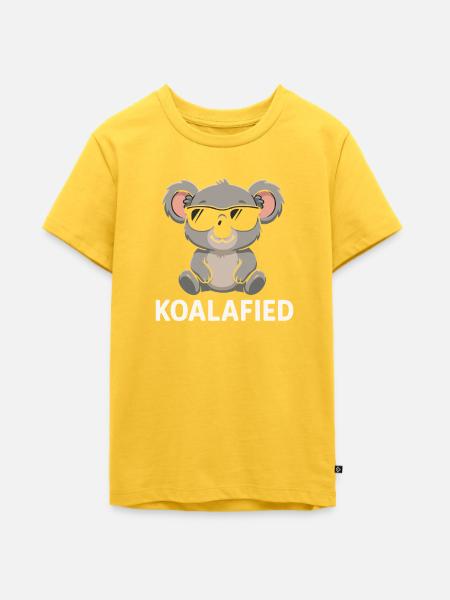 Koala mit Sonnenbrille - Teenager Premium Bio T-Shirt - Sonnengelb
