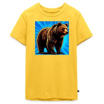bear - Teenager Premium Organic T-Shirt - sun yellow - Front - AI Model Teenager Male light (155cm)