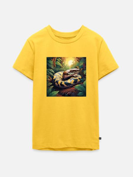 SCHLANGE - Teenager Premium Bio T-Shirt - Sonnengelb