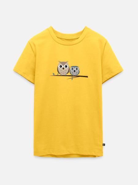 Chillende Eulen - Teenager Premium Bio T-Shirt - Sonnengelb