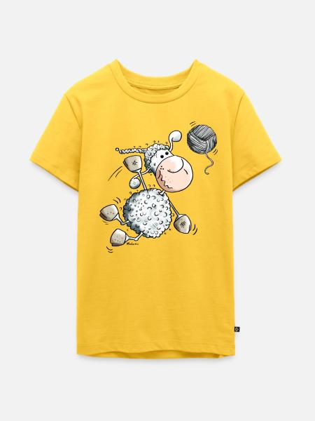 Sportliches Schaf - Teenager Premium Bio T-Shirt - Sonnengelb