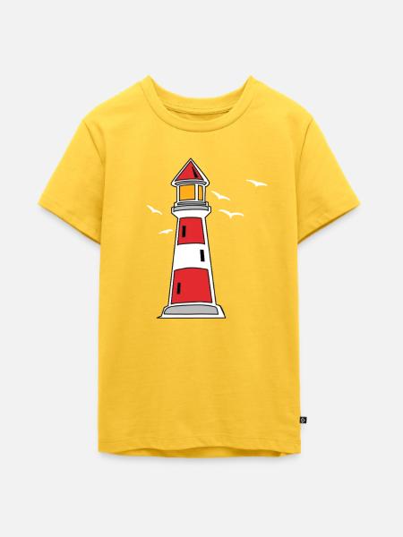 Leuchtturm See Küste maritim - Teenager Premium Bio T-Shirt - Sonnengelb