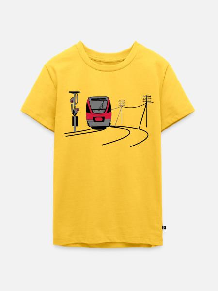 bahn - Teenager Premium Bio T-Shirt - Sonnengelb