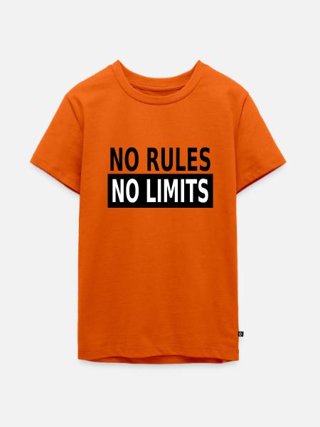 No Rules No Limits - Teenager Premium Bio T-Shirt - Orange
