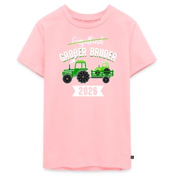 Big Brother Tractor 2026 Bébé enceinte - T-shirt Premium bio Ado - rose - Devant