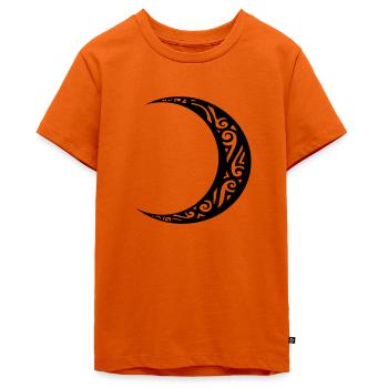 Halbmond-Tätowierung Mond-Stammes-Tätowierung - Teenager Premium Bio T-Shirt - Orange  - Vorne - AI Model Teenager Male light (155cm)