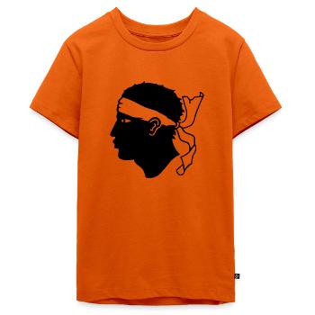 corse - T-shirt Premium bio Ado - orange  - Devant - AI Model Teenager Male light (155cm)