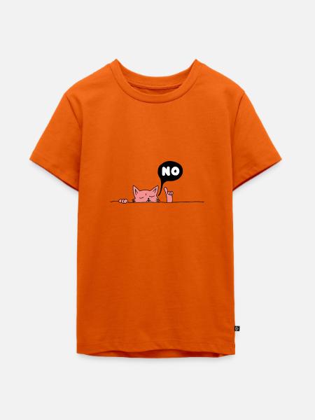 Nein Katze - Teenager Premium Bio T-Shirt - Orange 