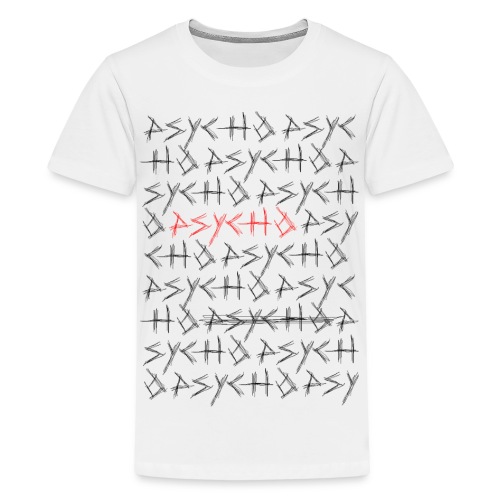 Psycho Horror Devil Demon Text Schrift Kratzer - Teenager Premium T-Shirt