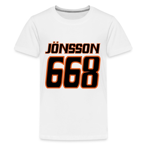 ryggtryck joensson 668 1 - Premium-T-shirt tonåring