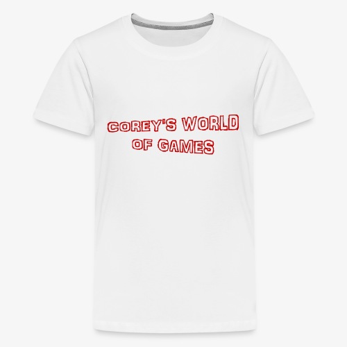 Coreys World Of Games Red - Teenage Premium T-Shirt