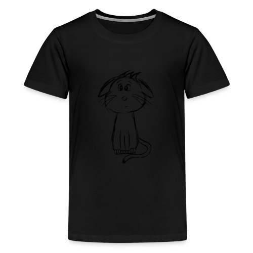 Kissa Kissanpentu musta scribblesirii - Teinien premium t-paita