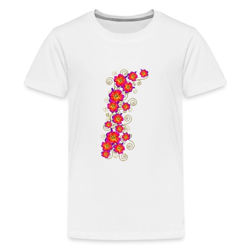 Hibiskus, Hibiskusblüte, Blume, Blumenranke Sommer - Teenager Premium T-Shirt