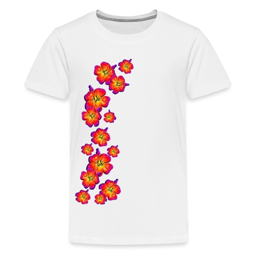 Hibiskus, Hibiskusblüte, Blume, Blumenranke Sommer - Teenager Premium T-Shirt