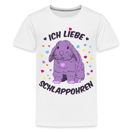 Ich liebe Schlappohren Kaninchen Zwergwidder - Teenager Premium T-Shirt