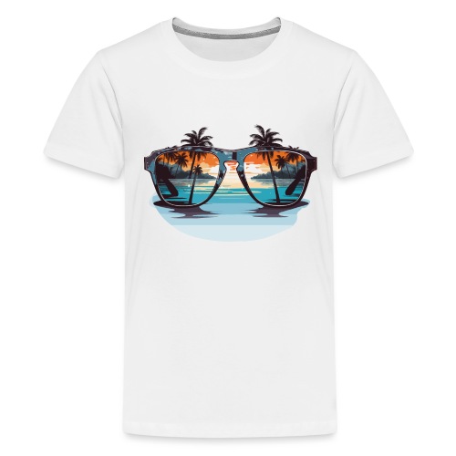 Sonnenbrille mit Palmen - Teenager Premium T-Shirt