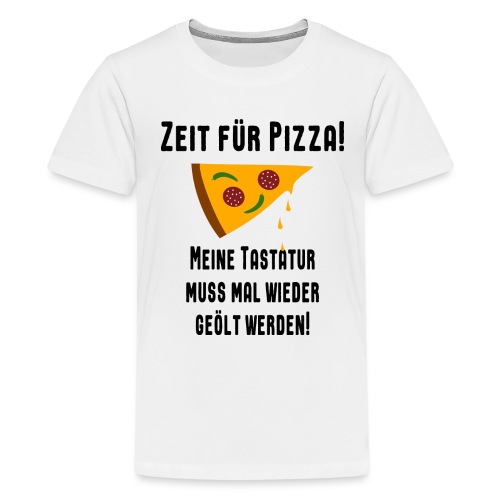 Pizza Essen Tastatur Computer Freak Nerd Spruch - Teenager Premium T-Shirt