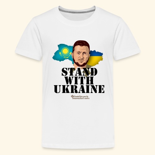 Ukraine Kasachstan Unterstützer Merch - Teenager Premium T-Shirt