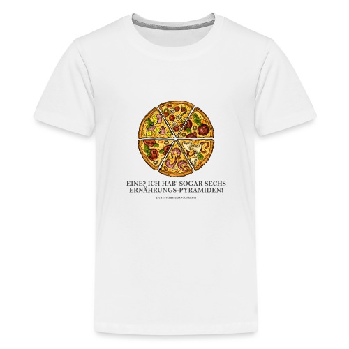 Ernährungspyramide aus Pizza - Teenager Premium T-Shirt