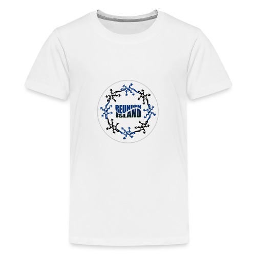 Badge Reunion Island Bleu - T-shirt Premium Ado