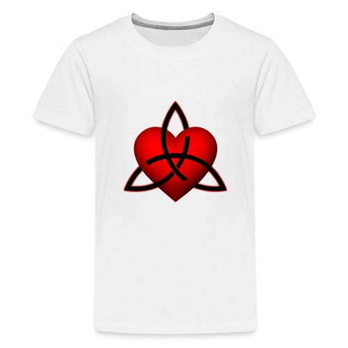 Herz und keltischer Knoten - Teenager Premium T-Shirt