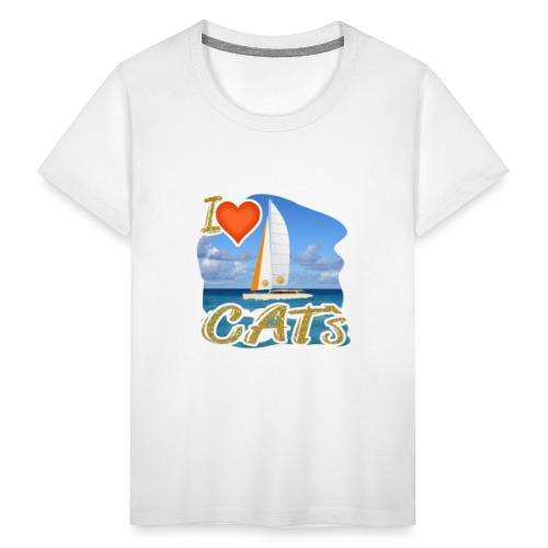 I Love CAT`s - Catamaran / Katamaran - Teenager Premium T-Shirt